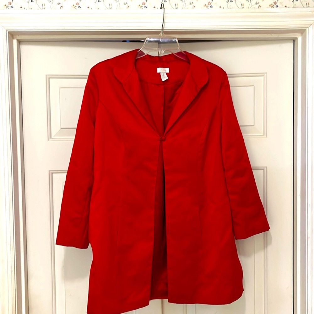 Chicos red blazer. Polyester. Size 1